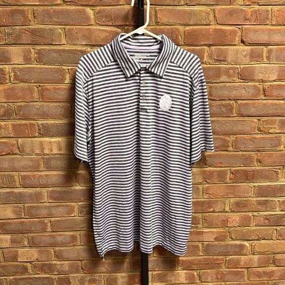 Nike Golf Men’s Lavender Striped Dri Fit French Lick Polo Shirt Size XL - Picture 2 of 6